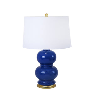 Ceramic Double Gourd Table Lamp 27", Blue - ReeceFurniture.com