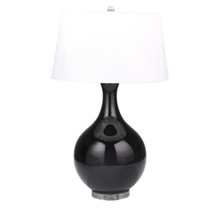 Glass Teardrop Table Lamp 33",Black - ReeceFurniture.com