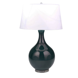 Glass Teardrop Table Lamp 33",Green - ReeceFurniture.com