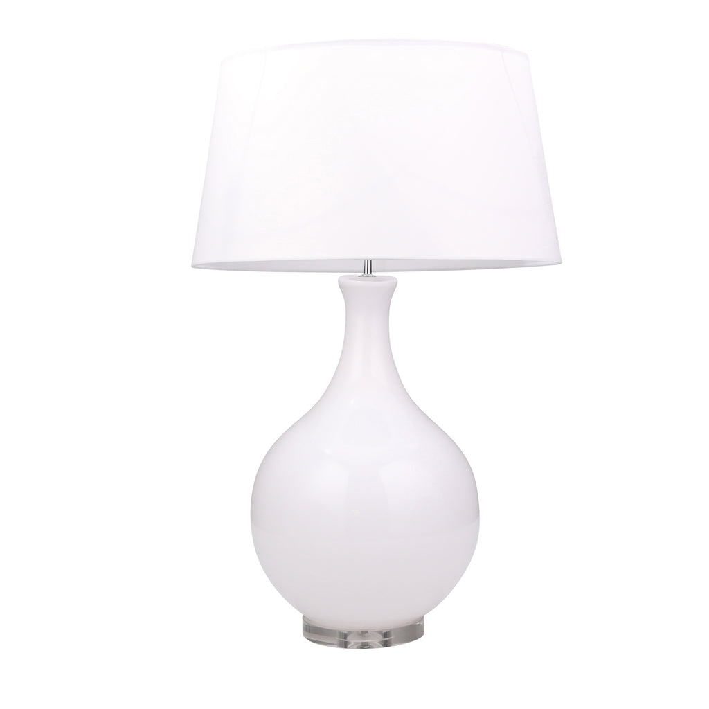 Glass Teardrop Table Lamp 33",White - ReeceFurniture.com