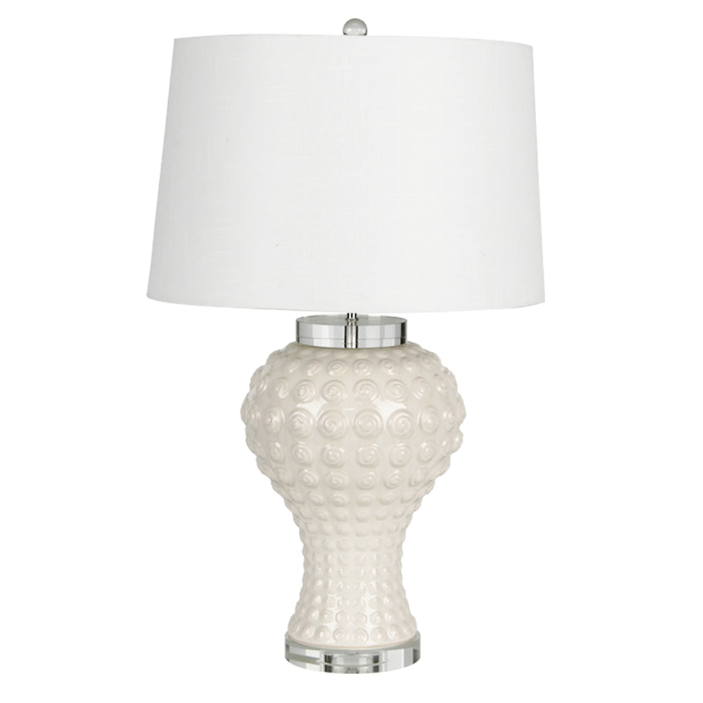 Ceramic Textured Swirls Tablelamp 29", Gray - ReeceFurniture.com