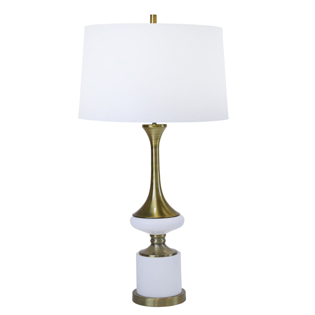 Polyresin Centered Genie Tablelamp 33", White/Gold - ReeceFurniture.com