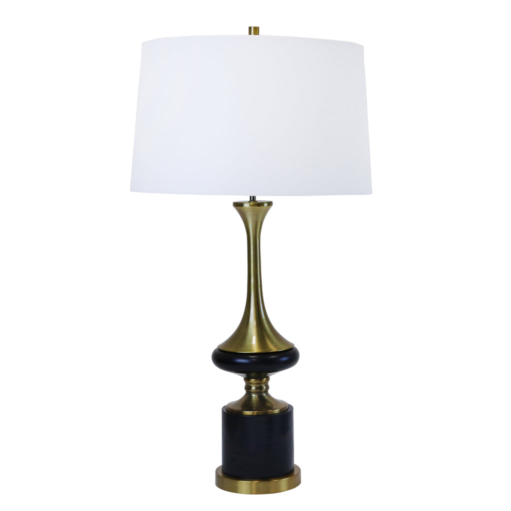 Polyresin Centered Genie Tablelamp 33", Black/Gold - ReeceFurniture.com