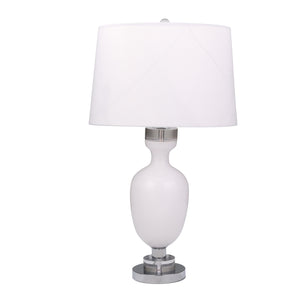 Glass Vase Lamp 31", White - ReeceFurniture.com