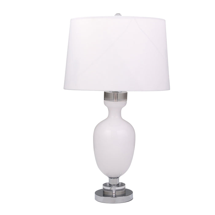 Glass Vase Lamp 31", White