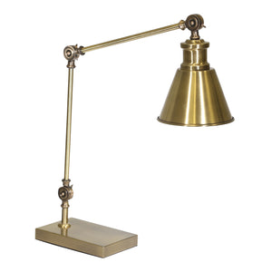 Metal Task Table Lamp 22", Gold - ReeceFurniture.com