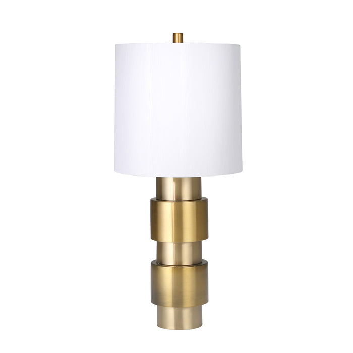 Metal Two-Tone Cylinder Stacked Table Lamp 30", Brass/Gol