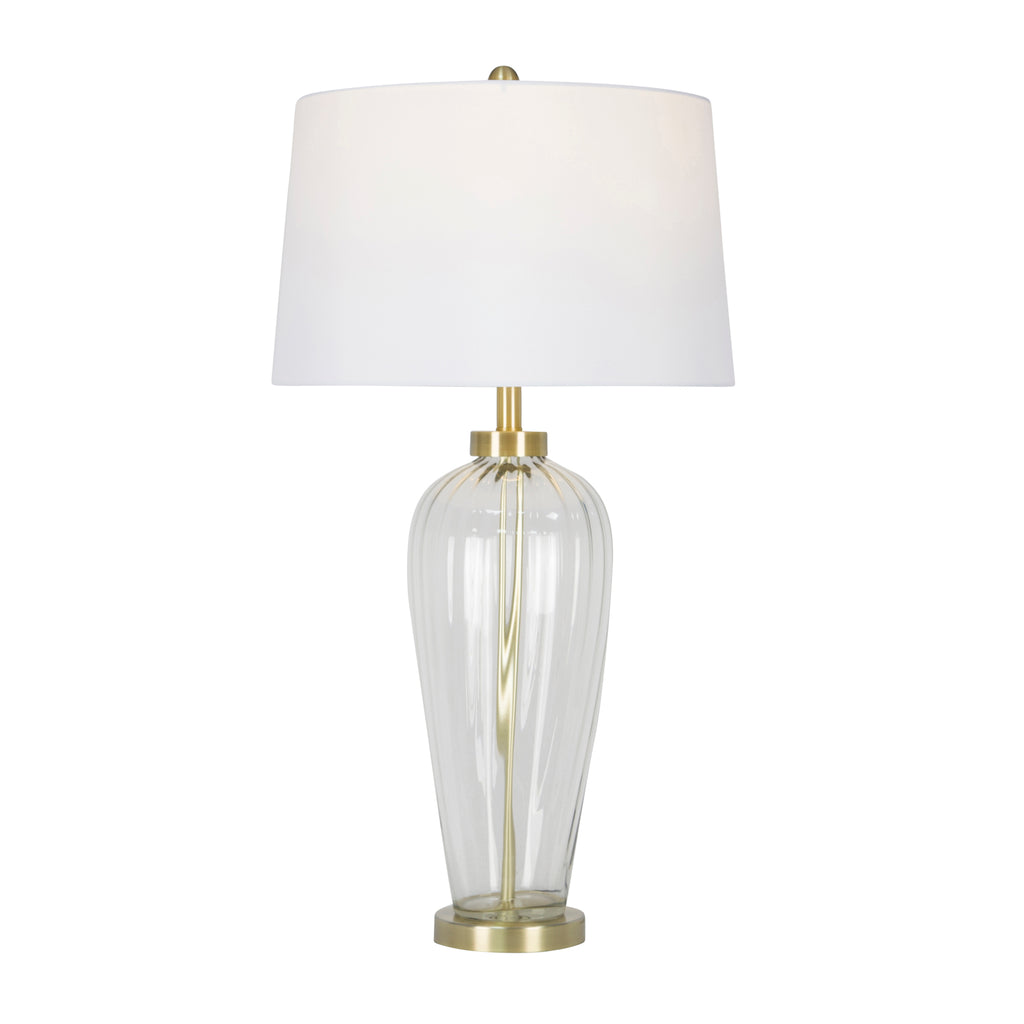Grooved Glass Table Lamp 32", Clear - ReeceFurniture.com