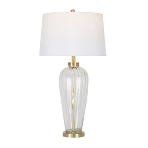 Grooved Glass Table Lamp 32", Clear - ReeceFurniture.com