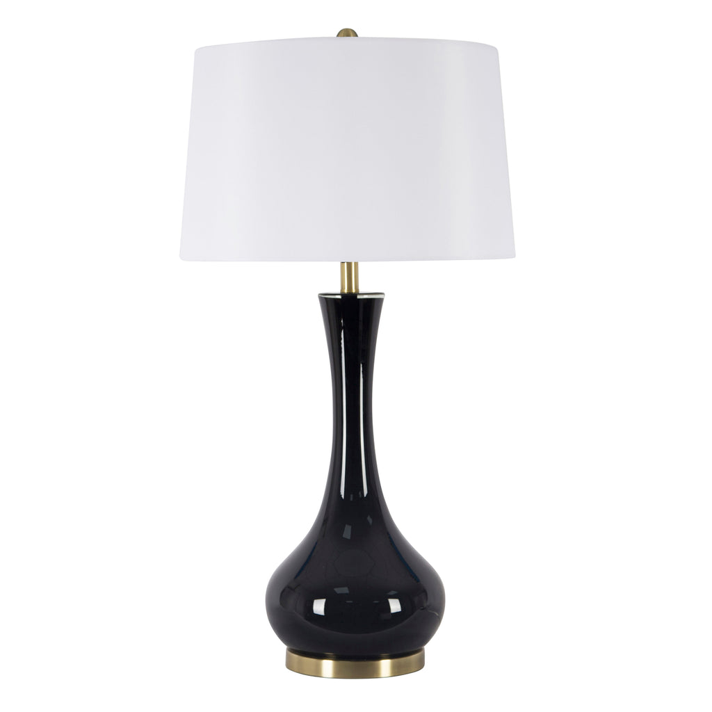 Glass Teardrop Table Lamp 34",Black - ReeceFurniture.com