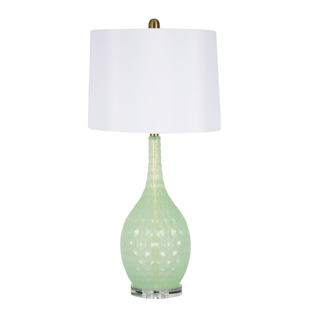 Cut Glass Table Lamp 30", Green - ReeceFurniture.com
