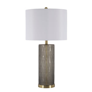 Glass Cylindrical Table Lamp 30", Gray - ReeceFurniture.com