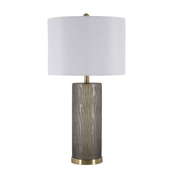 Glass Cylindrical Table Lamp 30", Gray
