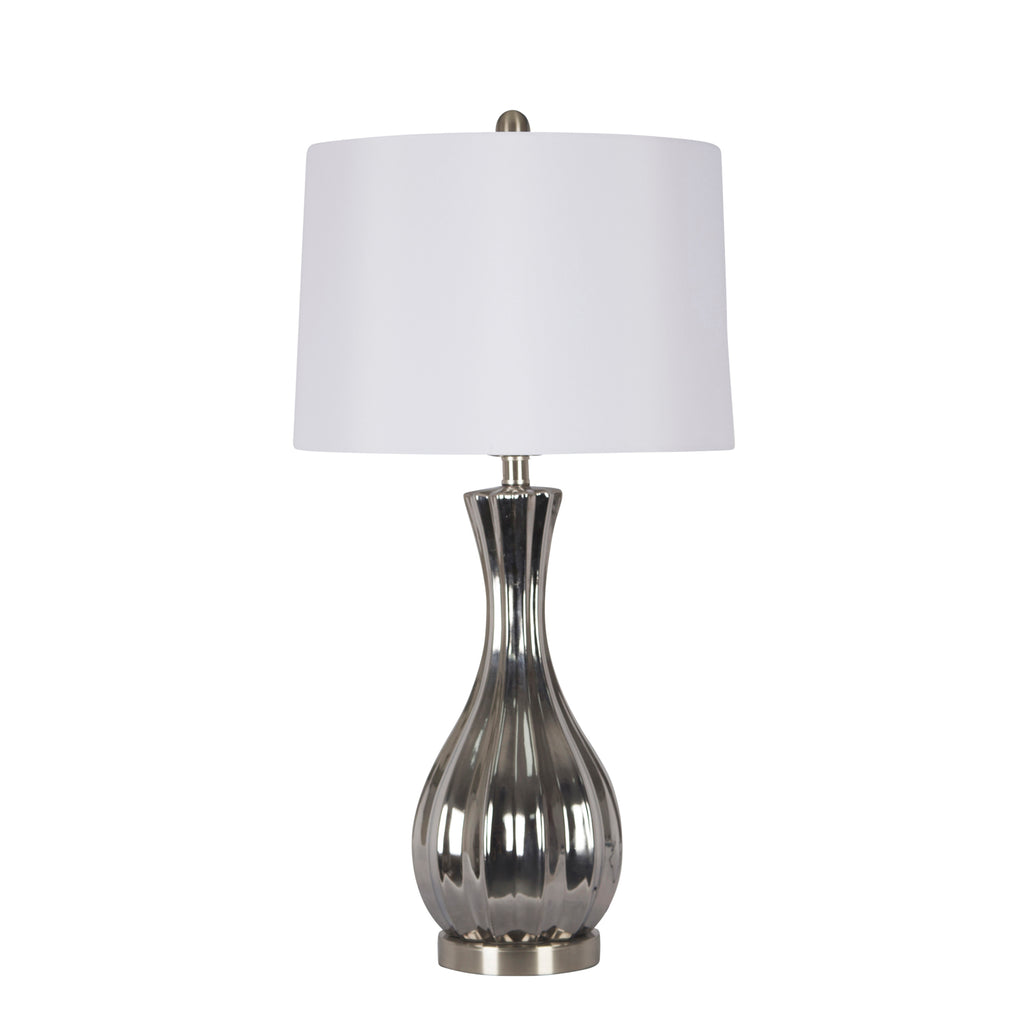 Ceramic Table Lamp 29", Silver - ReeceFurniture.com