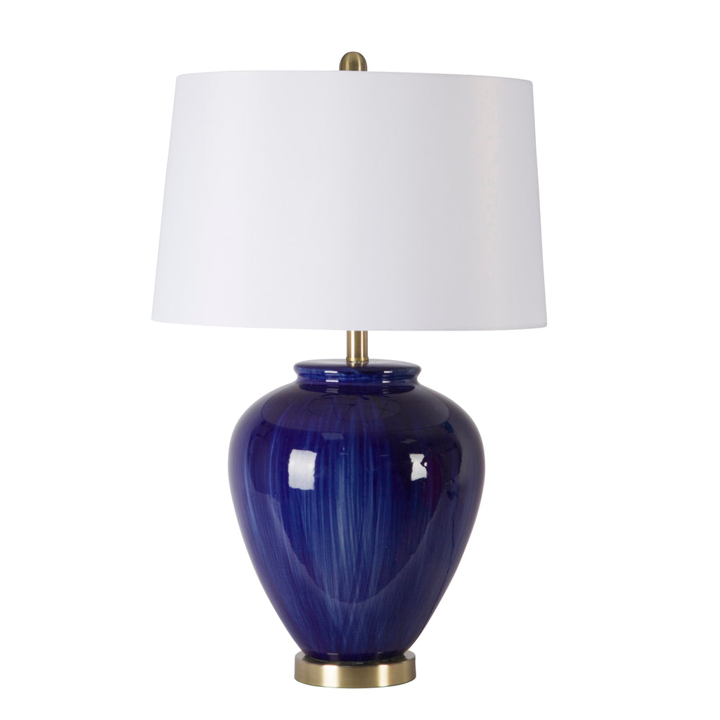 Ceramic Round Jug Table Lamp 28", Blue - ReeceFurniture.com