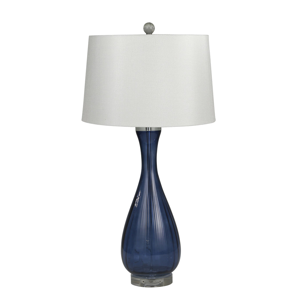 Art Glass 32" Table Lamp, Blue - ReeceFurniture.com