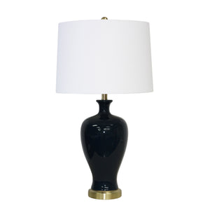 Ceramic 32"  Urn  Table  Lamp,Navy Blue - ReeceFurniture.com