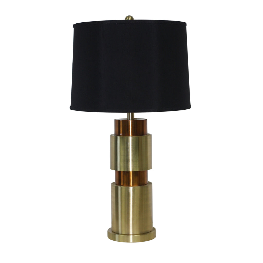 Metal 32"  Double  Cylinder Table Lamp, Gold - ReeceFurniture.com