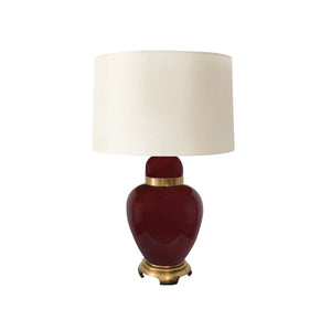 Glass 29" Urn Table Lamp, Ox Blood Red - ReeceFurniture.com