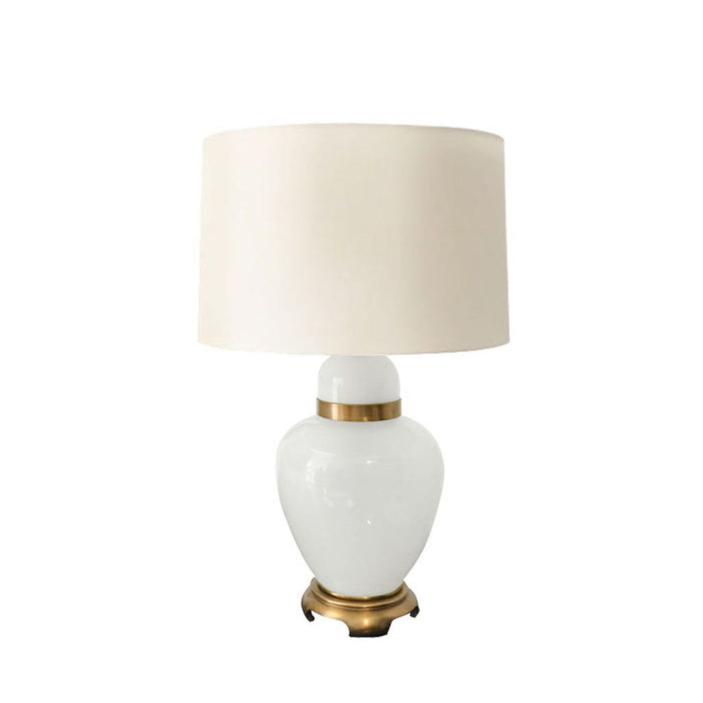 Glass 29" Urn Table Lamp, Milky White - ReeceFurniture.com