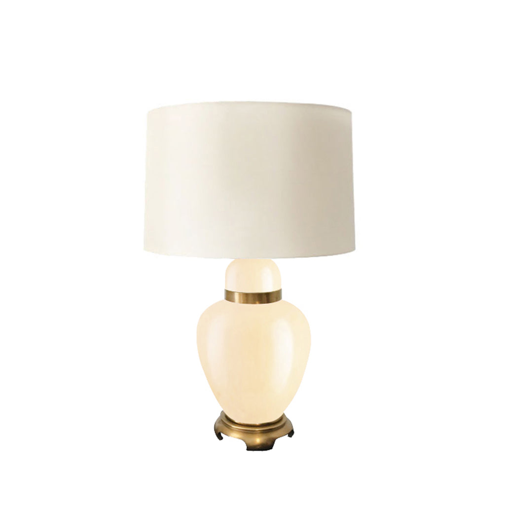 Glass 29" Urn Table Lamp, Ivory - ReeceFurniture.com