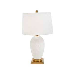 Ceramic 27" Table Lamp  W/ Hammered Finish, White - ReeceFurniture.com