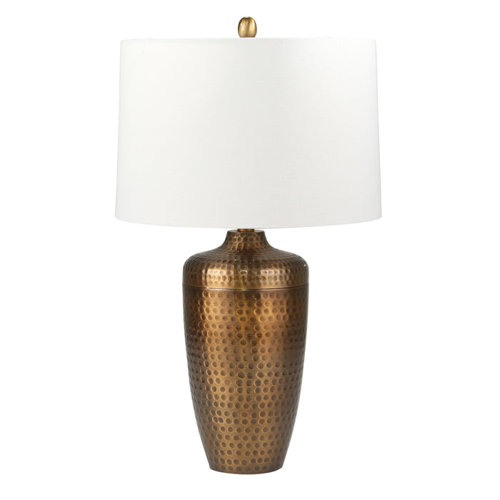Metal 28" Table Lamp W/Hammered Finish, Bronze