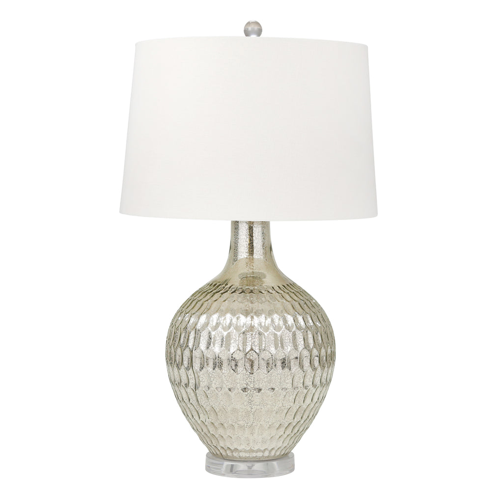 Mercury Glass 30" Table Lamp W/Hammered Finish, Silver - ReeceFurniture.com