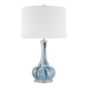 Glass 28" Genie Bottle Table Lamp, Blue/Lt. Blue - ReeceFurniture.com