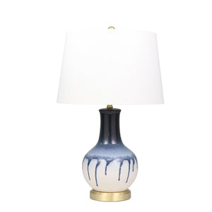 Ceramic 29" Drip Glaze Table Lamp, Blue/White - ReeceFurniture.com