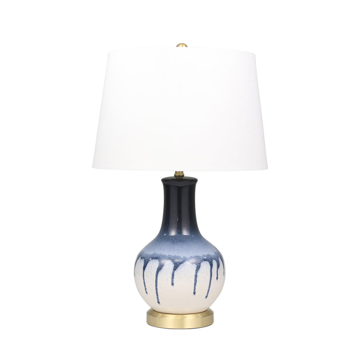 Ceramic 29" Drip Glaze Table Lamp, Blue/White