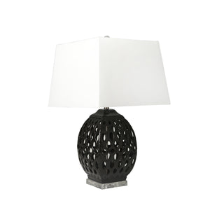 Ceramic 29" Table Lamp W/Cut-Outs, Black - ReeceFurniture.com