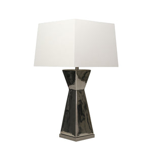 Ceramic 34" Hourglass Table Lamp, Silver - ReeceFurniture.com