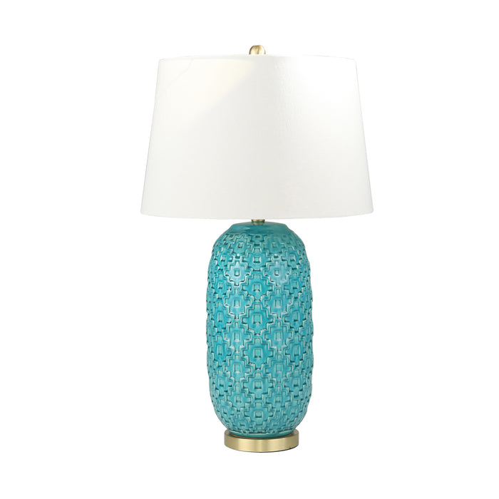 Ceramic 31" Textured Table Lamp, Teal