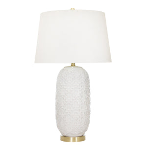 Ceramic 31" Textured Table Lamp, Cream - ReeceFurniture.com