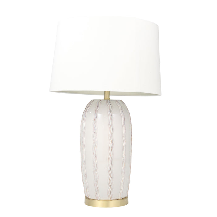 Ceramic 31" Ribbon Table Lamp,Ivory