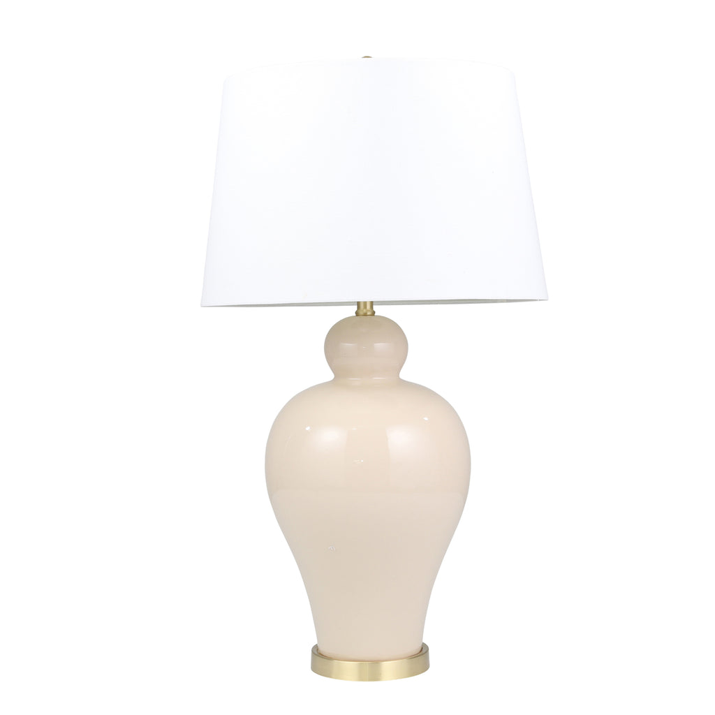 Ceramic 32" Urn Table Lamp, Cream - ReeceFurniture.com