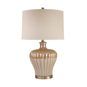 Ceramic 29" Fluted Table Lamp,Gold - ReeceFurniture.com