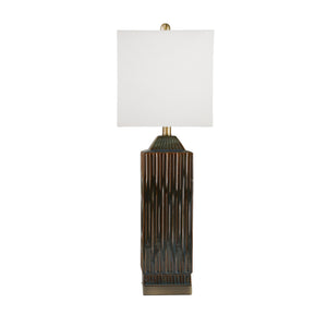 Ceramic 30" Art Deco Table Lamp, Green - ReeceFurniture.com