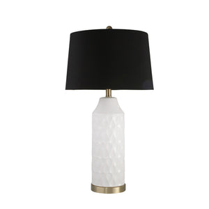 Ceramic 29" Cylinder Table Lamp, White - ReeceFurniture.com