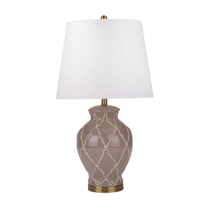 Ceramic 30" Urn Table Lamp, Beige