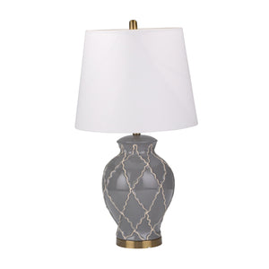 Ceramic 30" Urn Table Lamp, Gray - ReeceFurniture.com
