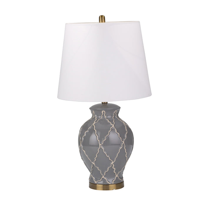 Ceramic 30" Urn Table Lamp, Gray