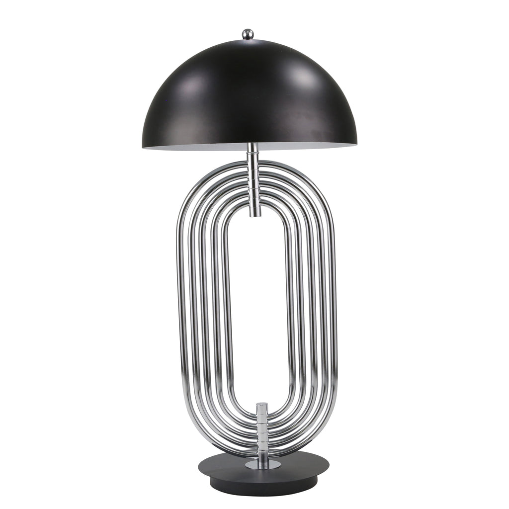 Metal 28" Art Deco Table Lamp,Silver - ReeceFurniture.com