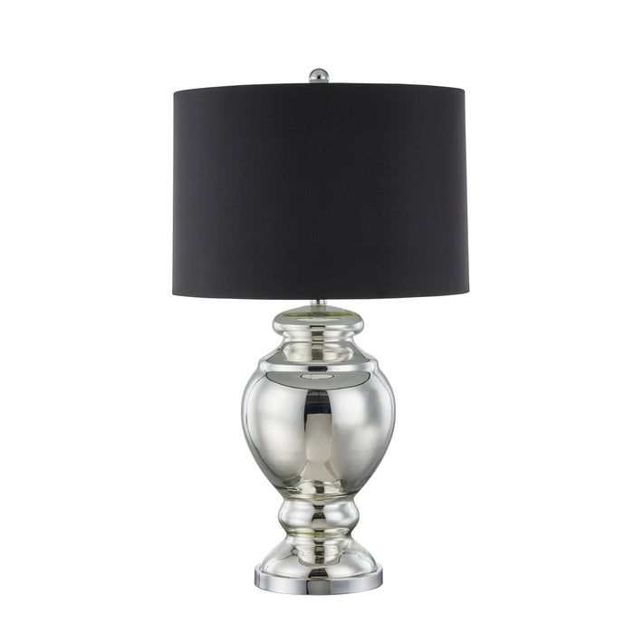Glass 31" Urn Table Lamp, Silver