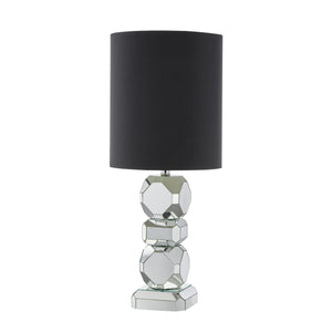 Mirrored 32" Geometric Table Lamp, Silver - ReeceFurniture.com