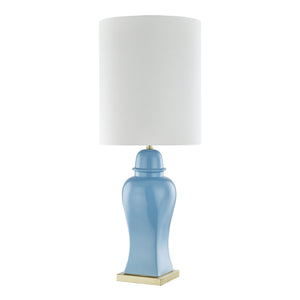 Ceramic 38" Temple Jar Table Lamp, Light  Blue - ReeceFurniture.com