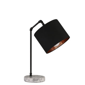Metal 20" Industrial Look Tasklamp W/Marbel Base, Black - ReeceFurniture.com