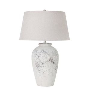 Ceramic 32", Urn Table Lamp, White Wash - ReeceFurniture.com
