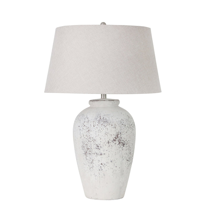 Ceramic 32", Urn Table Lamp, White Wash